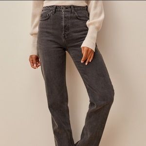 Reformation Cynthia High Rise Straight Long Jeans